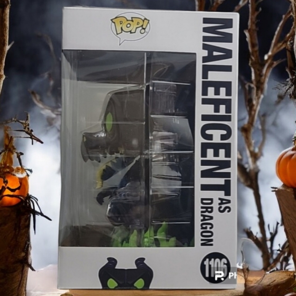 Funko Pop Malificent Jumbo 10 Inches tall as a Dragon 1106 box is 13" × 8" "NEW" - Picture 4 of 8